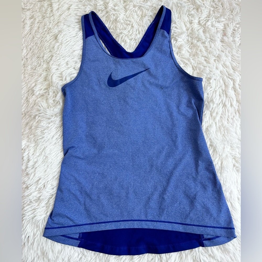 Nike Pro Drifit Women’s tank top razorback gorgeous blue sz M athletic